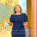 Kelly O'Grady's dark blue puff-sleeve dress on CBS Mornings