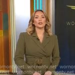 Kelly O’Grady’s olive green belted blazer on CBS Mornings