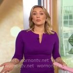 Kelly O’Grady’s purple dress on CBS Mornings Kelly O’Grady’s purple dress on CBS Mornings