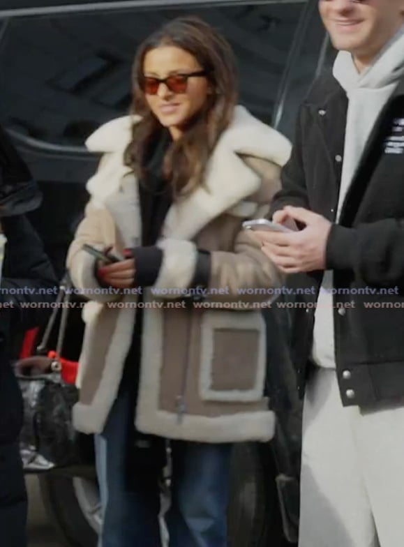 Kendall’s beige shearling trim jacket on Next Gen NYC Kendall’s beige shearling trim jacket on Next Gen NYC