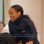 Khadijah’s black ruched sleeve top on The Girls A Khloe Kardashian Project Khadijah’s black ruched sleeve top on The Girls A Khloe Kardashian Project