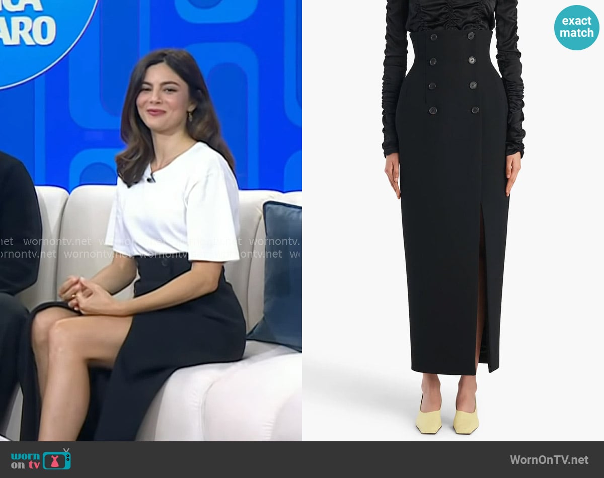 Khaite Luiza Skirt worn by Monica Barbaro on Today