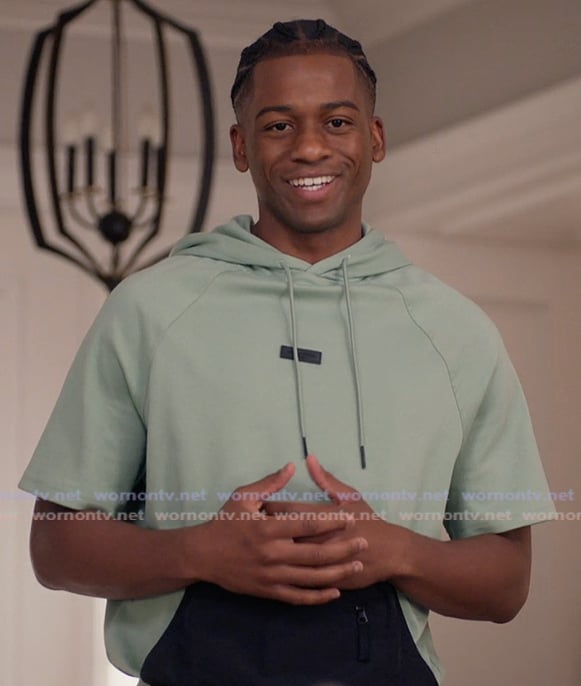 Khalil’s mint short sleeve hoodie on All American Khalil’s mint short sleeve hoodie on All American