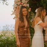 Kiara’s brown striped cutout maxi dress on Outer Banks Kiara’s brown striped cutout maxi dress on Outer Banks