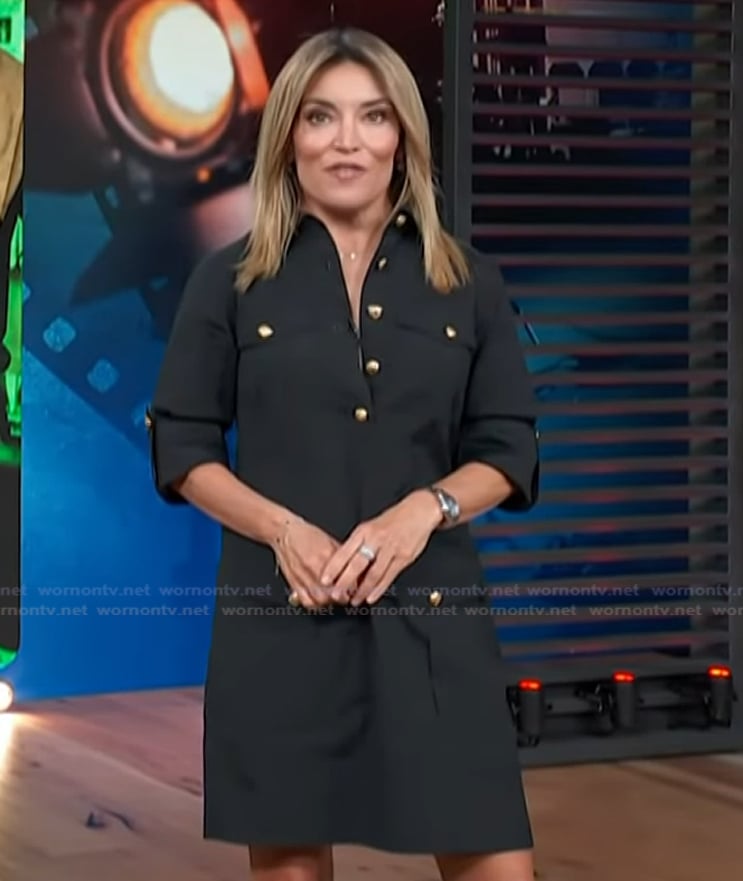 Kit’s black shirtdress on Access Hollywood