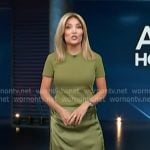 Kit's green tee and satin skirt on Access Hollywood