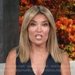 Kit’s navy ribbed v-neck top on Access Hollywood Kit’s navy ribbed v-neck top on Access Hollywood