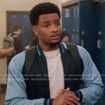 KJ’s blue bomber jacket on All American KJ’s blue bomber jacket on All American