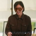 Kris’s brown coat and sunglasses on The Girls A Khloe Kardashian Project Kris’s brown coat and sunglasses on The Girls A Khloe Kardashian Project