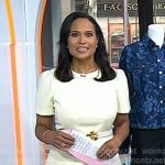 Kristen’s cream short sleeve midi dress on Today