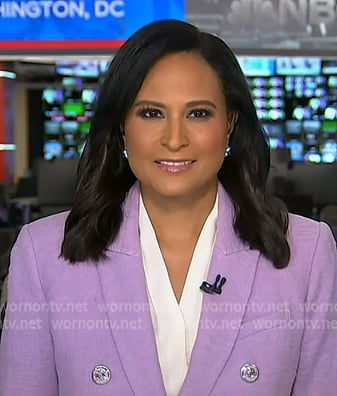 Kristen's lilac double breasted blazer on Today