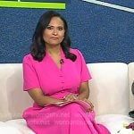 Kristen’s pink v-neck midi dress on Today Kristen’s pink v-neck midi dress on Today