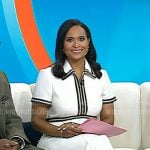 Kristen’s white stripe trim midi dress on Today Kristen’s white stripe trim midi dress on Today