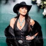 Kyle’s black leather jumpsuit on The Real Housewives Ultimate Girls Trip Kyle’s black leather jumpsuit on The Real Housewives Ultimate Girls Trip
