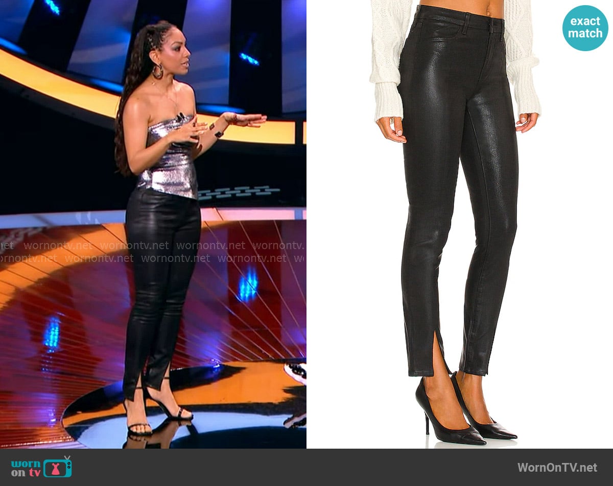 L'Agence Jyothi High Rise Split Ankle Jeans worn by Corinne Foxx on Beat Shazam