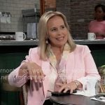 Laura’s baby pink blazer and floral scarf on General Hospital Laura’s baby pink blazer and floral scarf on General Hospital
