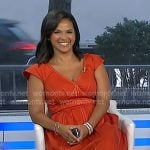 Laura’s red v-neck midi dress on Today Laura’s red v-neck midi dress on Today