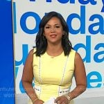 Laura’s yellow lace trim sleeveless dress on NBC News Daily