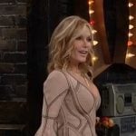 Lauren’s beige v-neck bell sleeve dress on The Young and the Restless Lauren’s beige v-neck bell sleeve dress on The Young and the Restless