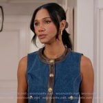 Layla’s blue denim crop top on All American Layla’s blue denim crop top on All American