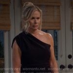 Leanne's black one-shoulder evening gown for the Opera on Leanne Leanne's black one-shoulder evening gown for the Opera on Leanne