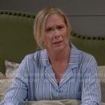 Leanne’s blue striped pajamas on Leanne Leanne’s blue striped pajamas on Leanne