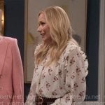 Leanne's cream floral top on Leanne