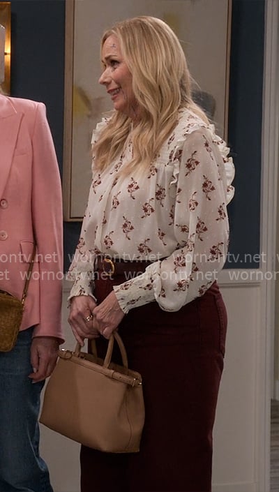 Leanne's cream floral top on Leanne