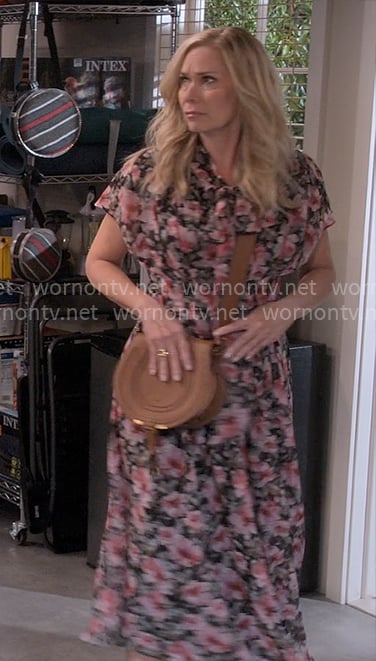 Leanne’s floral tie-neck midi dress on Leanne Leanne’s floral tie-neck midi dress on Leanne