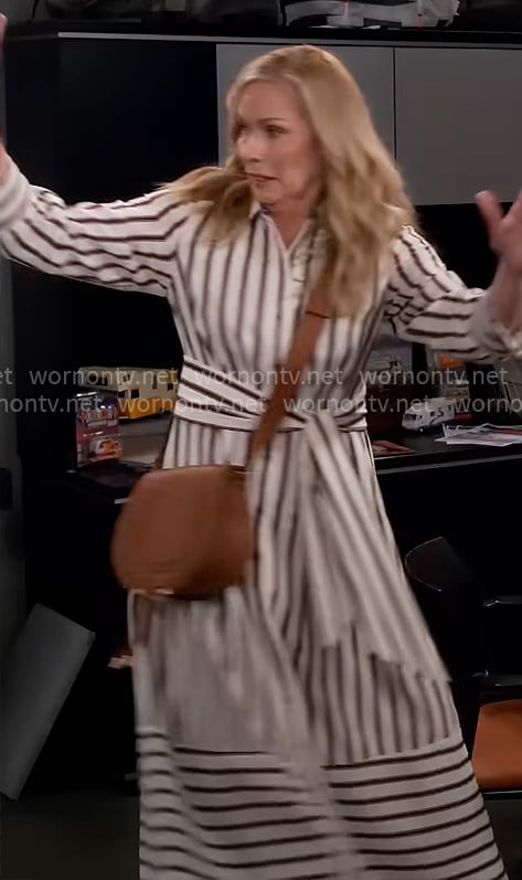 Leanne's striped shirtdress on Leanne
