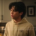 Lee’s beige logo print hoodie on My Life with the Walter Boys Lee’s beige logo print hoodie on My Life with the Walter Boys