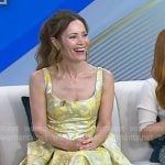 Leslie Mann’s yellow floral print midi dress on Today