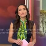 Lilia Luciano’s navy pleated blazer dress on CBS Mornings Lilia Luciano’s navy pleated blazer dress on CBS Mornings