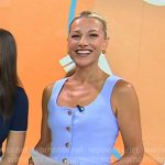 Lindsay Czarniak’s blue vest and mini skirt on Today