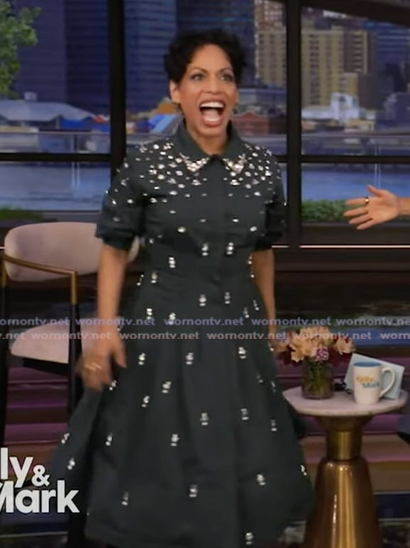 Liza Colon-Zayas’s green embellished dress on Live with Kelly and Mark Liza Colon-Zayas’s green embellished dress on Live with Kelly and Mark