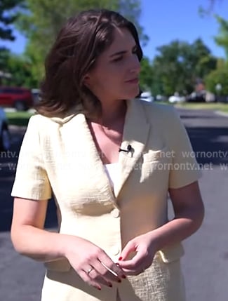 Liz’s yellow short sleeve tweed blazer on Today