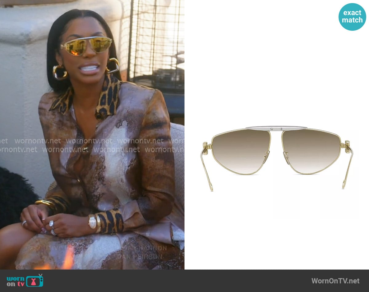 Loewe Anagram Aviator Sunglasses worn by on The Real Housewives Ultimate Girls Trip Loewe Anagram Aviator Sunglasses worn by on The Real Housewives Ultimate Girls Trip