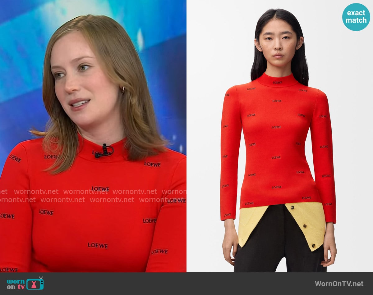 Loewe Top in viscose blend worn by Hannah Einbinder on Today