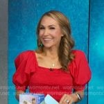 Lori’s red smocked midi dress on Good Morning America