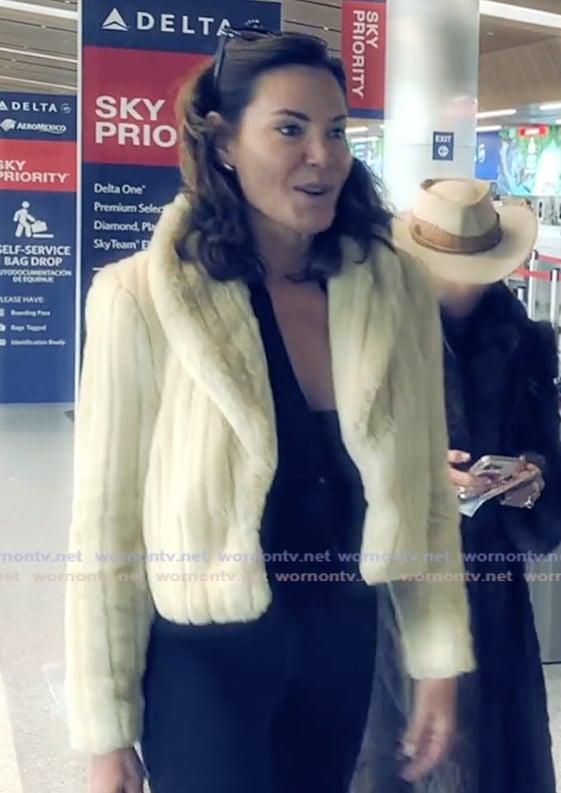 Luann's beige fur jacket on The Real Housewives Ultimate Girls Trip