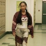 Macy’s printed pants and crop top on All American Macy’s printed pants and crop top on All American