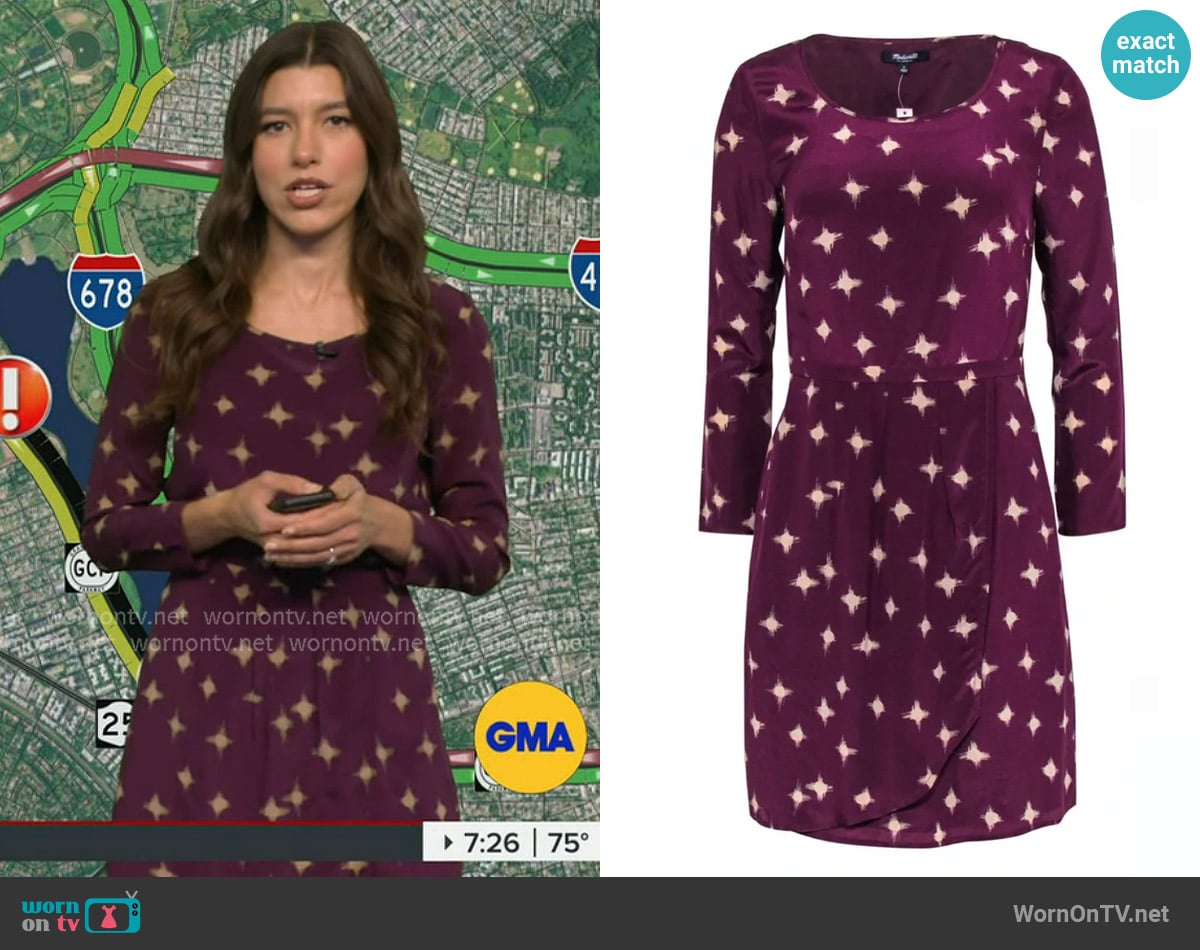 Madewell Purple Star Twinkle Dress worn by Lindsay Tuchman on Good Morning America Madewell Purple Star Twinkle Dress worn by Lindsay Tuchman on Good Morning America