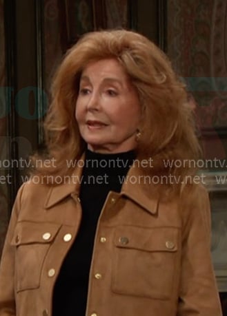 Maggie’s beige suede jacket on Days of our Lives Maggie’s beige suede jacket on Days of our Lives