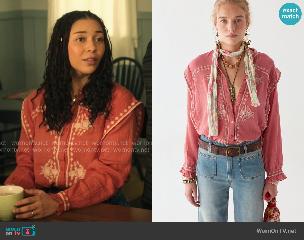 Maison Hotel Philippa Blouse worn by Haley Young (Zoe Soul) on My Life with the Walter Boys Maison Hotel Philippa Blouse worn by Haley Young (Zoe Soul) on My Life with the Walter Boys