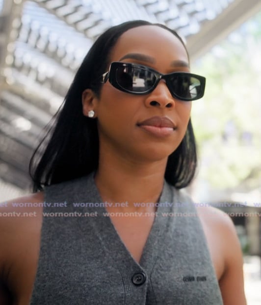 Malika's gray button vest on The Girls A Khloe Kardashian Project
