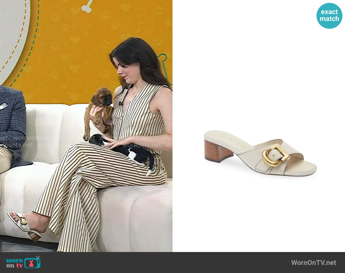 Marc Jacobs The Doll Heeled Leather Sandals worn by Isabel Klee on Today Marc Jacobs The Doll Heeled Leather Sandals worn by Isabel Klee on Today