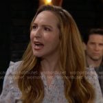 Mariah’s floral top with ruffles on The Young and the Restless Mariah’s floral top with ruffles on The Young and the Restless