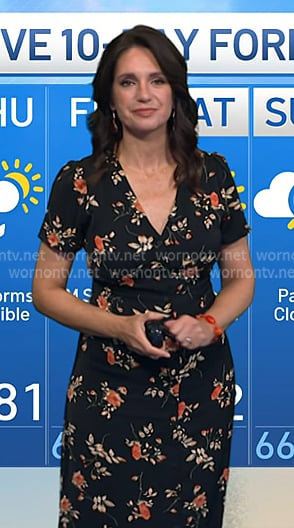 Maria’s black floral v-neck maxi dress on Today Maria’s black floral v-neck maxi dress on Today