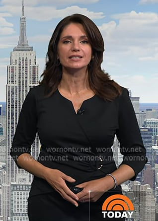 Maria's black ring waist detail sheath dress on Today