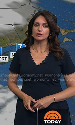 Maria's black scalloped trim dress on Today